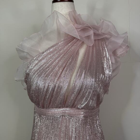 Giambattista Valli Midi Dress Size 42 Pleated Silk Babydoll Princess Romantic - Picture 2 of 13